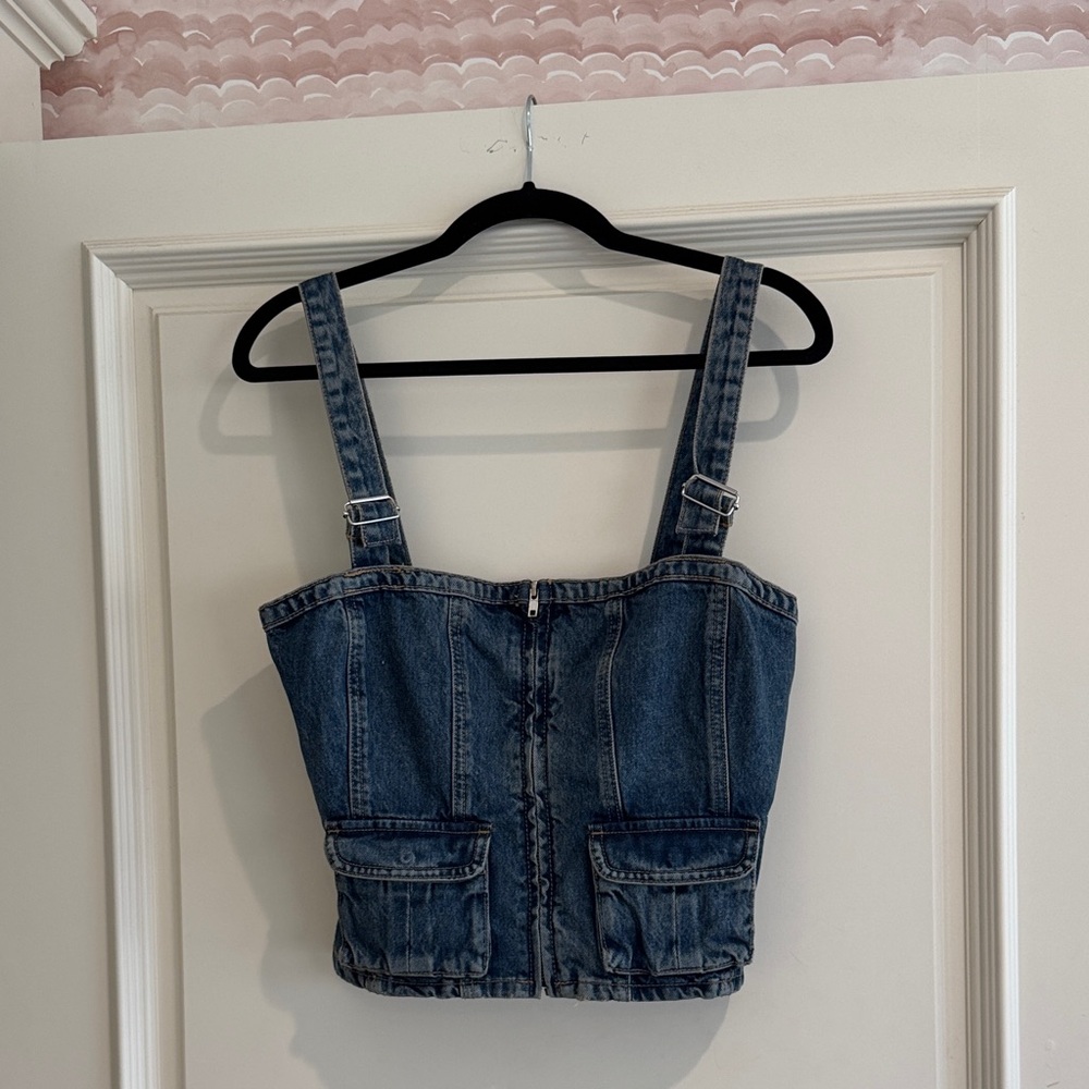 Zara Blue Denim Tank Top